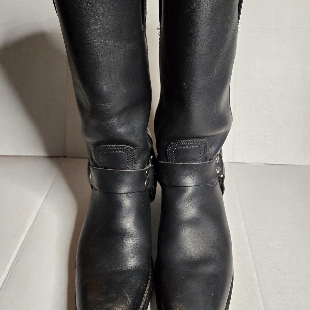 Frye Black Leather Harness 12R Boots